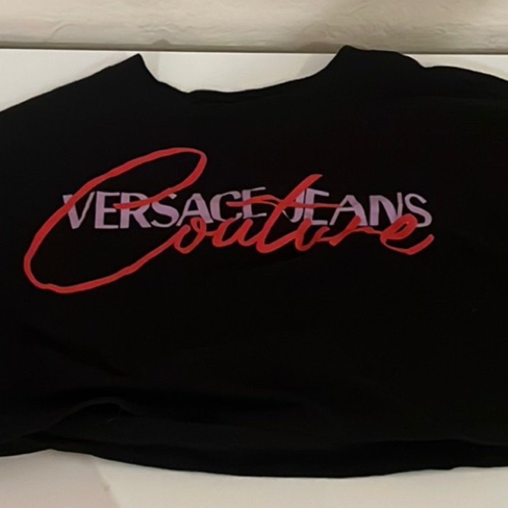 Versace Jeans Collection Black Crop T-Shirt Short Sleeve